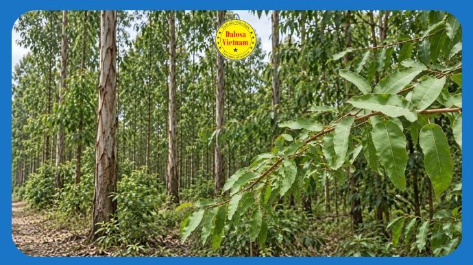 Cành lá cây bạch đàn chanh (Corymbia citriodora) trong rừng tự nhiên, hình đại diện bài viết về Citronellal trong tinh dầu Bạch Đàn Chanh.